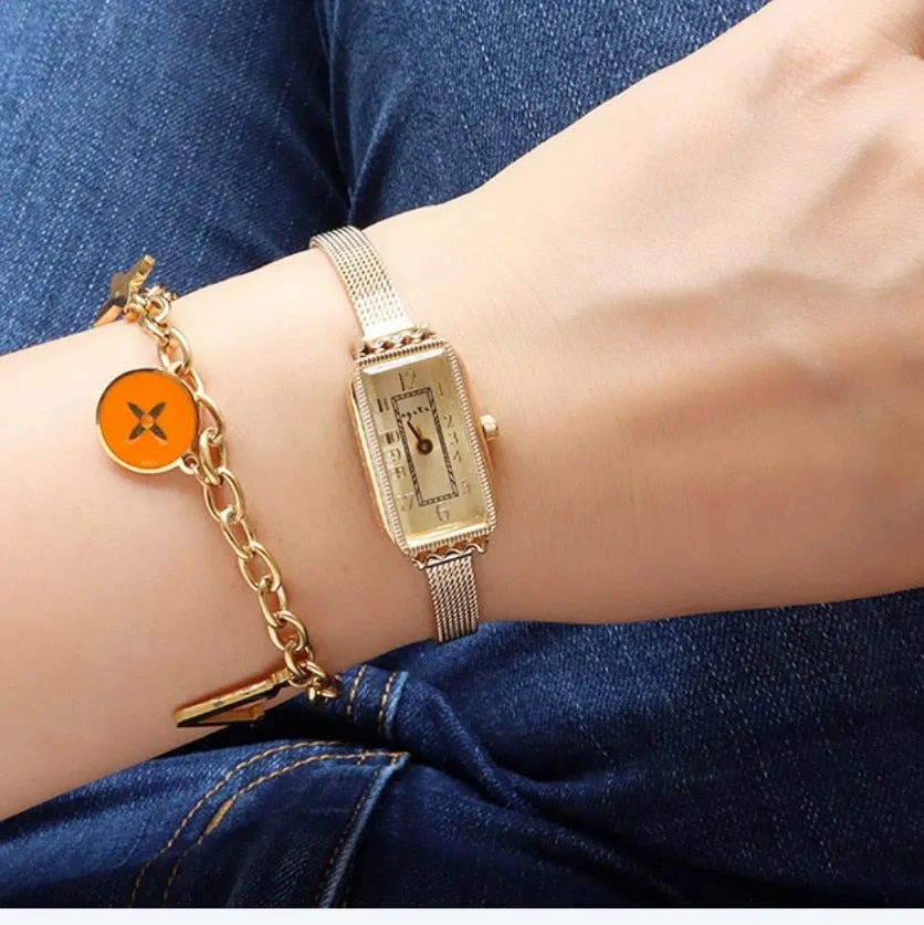 18K Gold Plated & Brass Band Watches