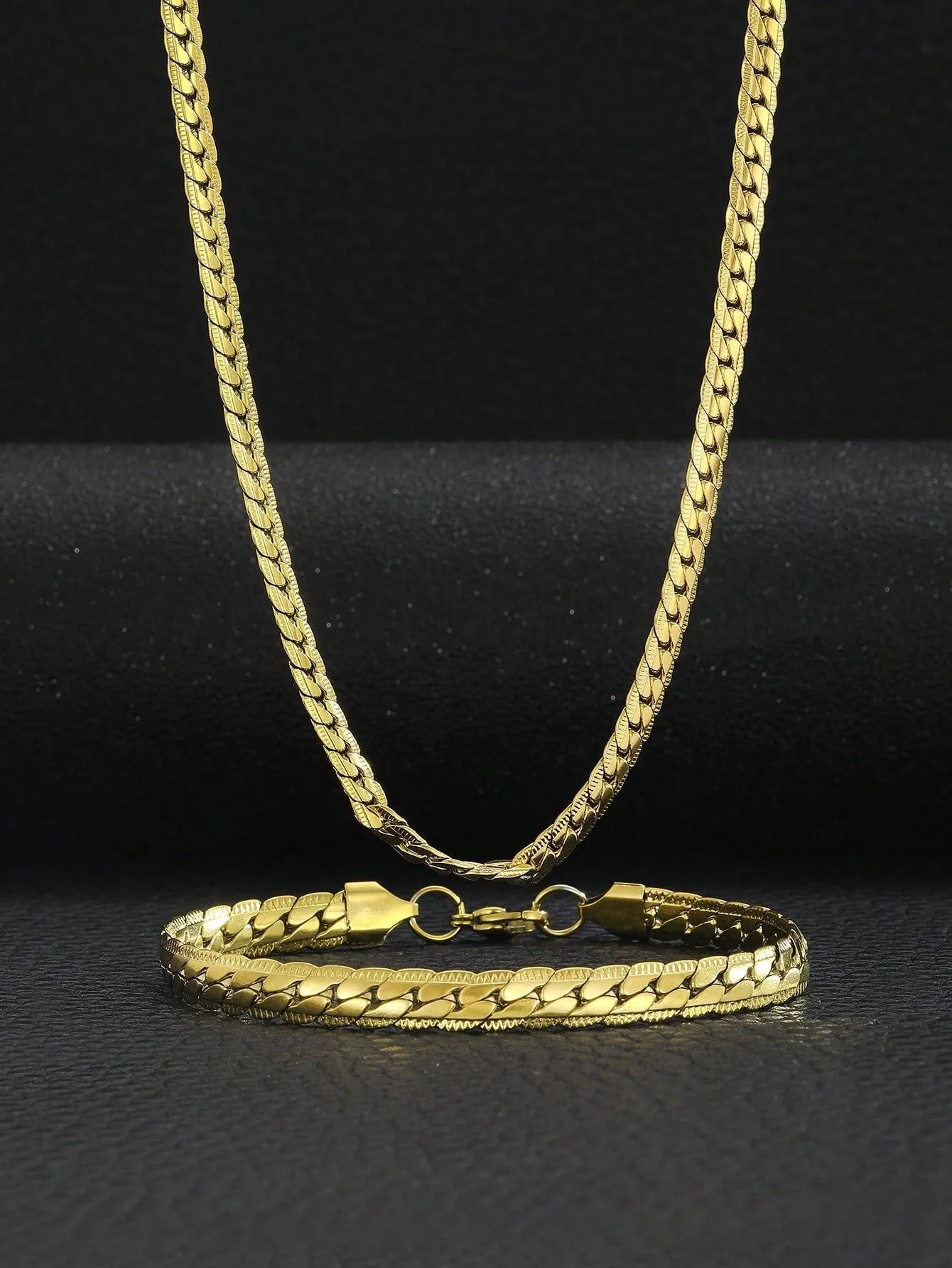 1pc Men Minimalist Chain Necklace 5mm Fashion Necklace, Stainless Steel Jewelry