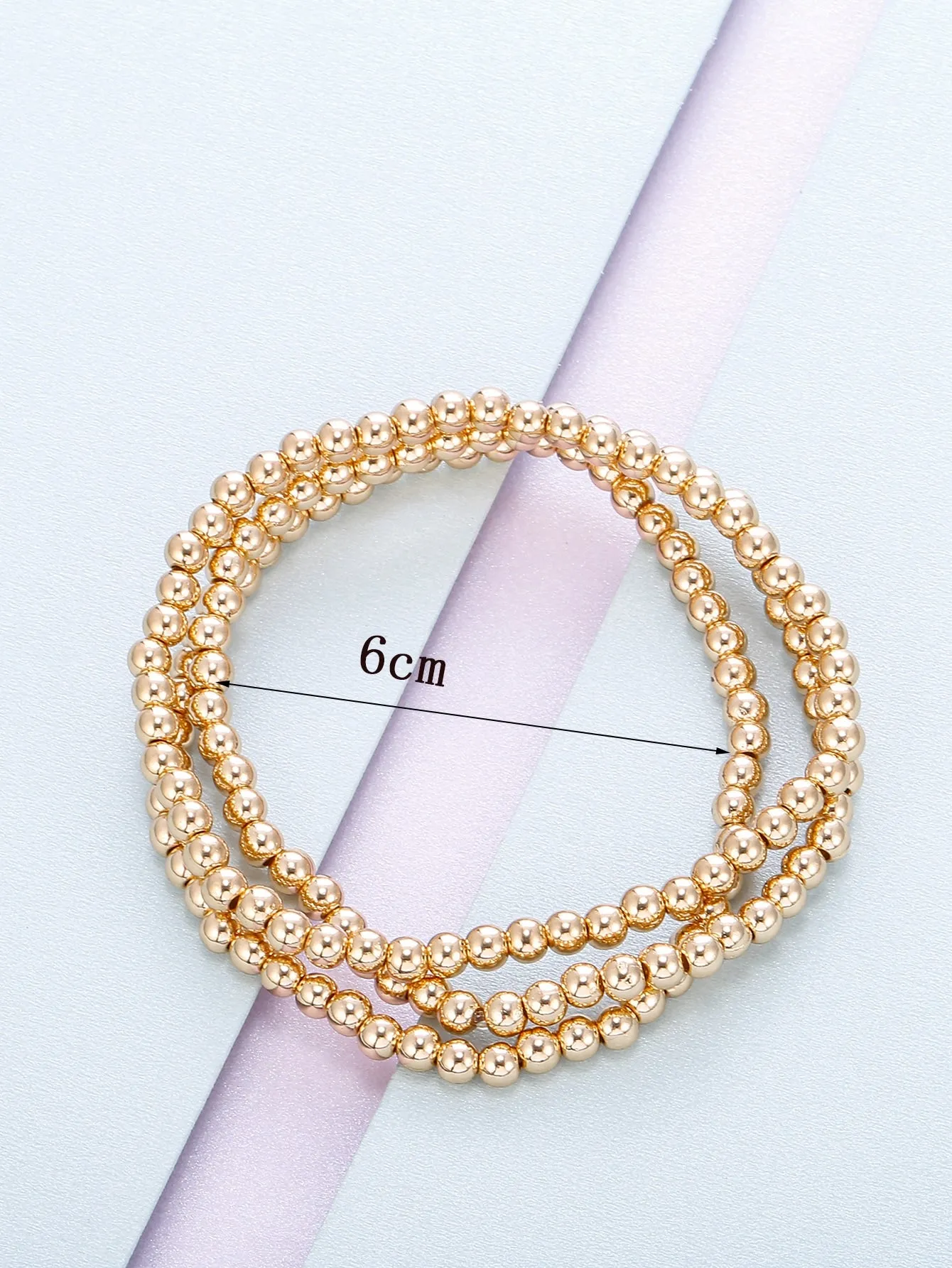 3pcs Minimalist Gold Color Beaded Bracelet Women Bracelet Stackable Bracelet