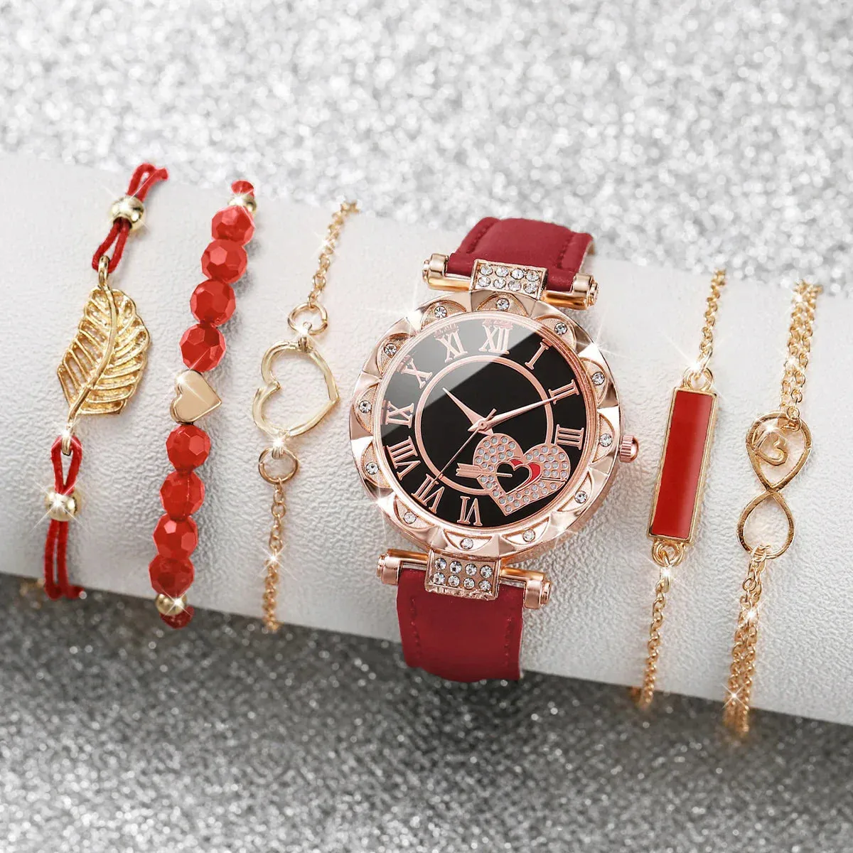 6 Piece Fashion Watch Bracelet Set - Without Box