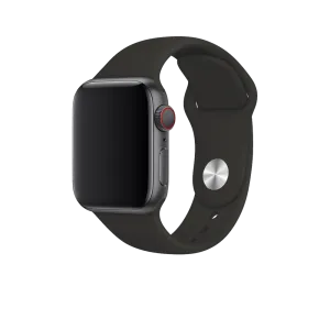 BEHELLO Premium Apple Watch Series 1-8 & SE 42/44mm Silicone Strap - Black  (Apple Watch sold separately)