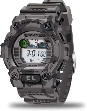 CakCity Boys Camouflage LED Sports Kids Watch Waterproof Digital Electronic Military Wrist Watches for Kid with Luminous Alarm Stopwatch Child Watches Ages 3-10