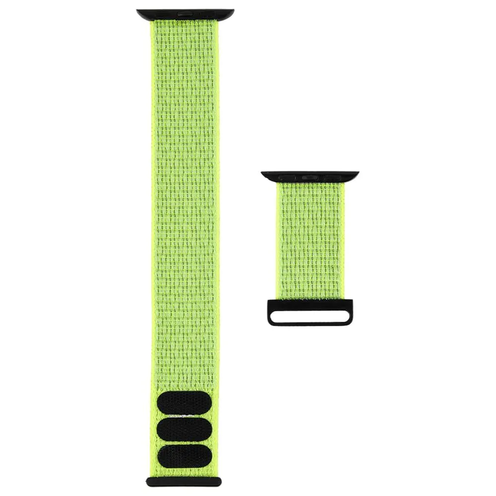 CASE-MATE 42-44mm Apple Watch Nylon Band for Series 1-8 & SE - Reflective Neon Green  (Apple Watch sold separately)