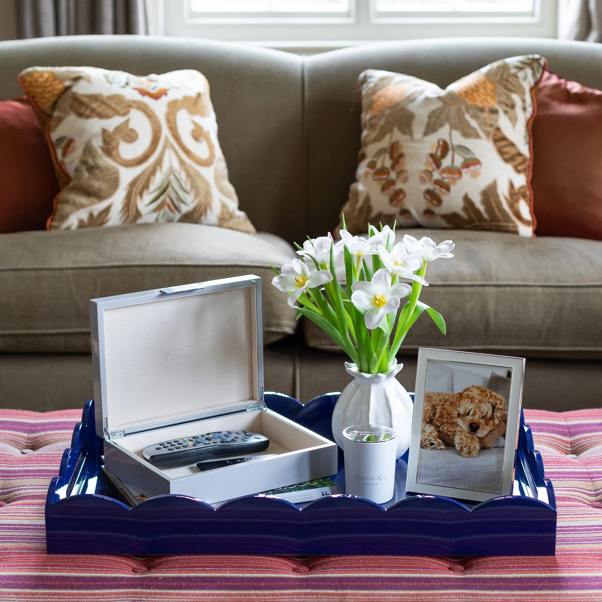 Chiffon Storage Box: Silver Trim  8x10