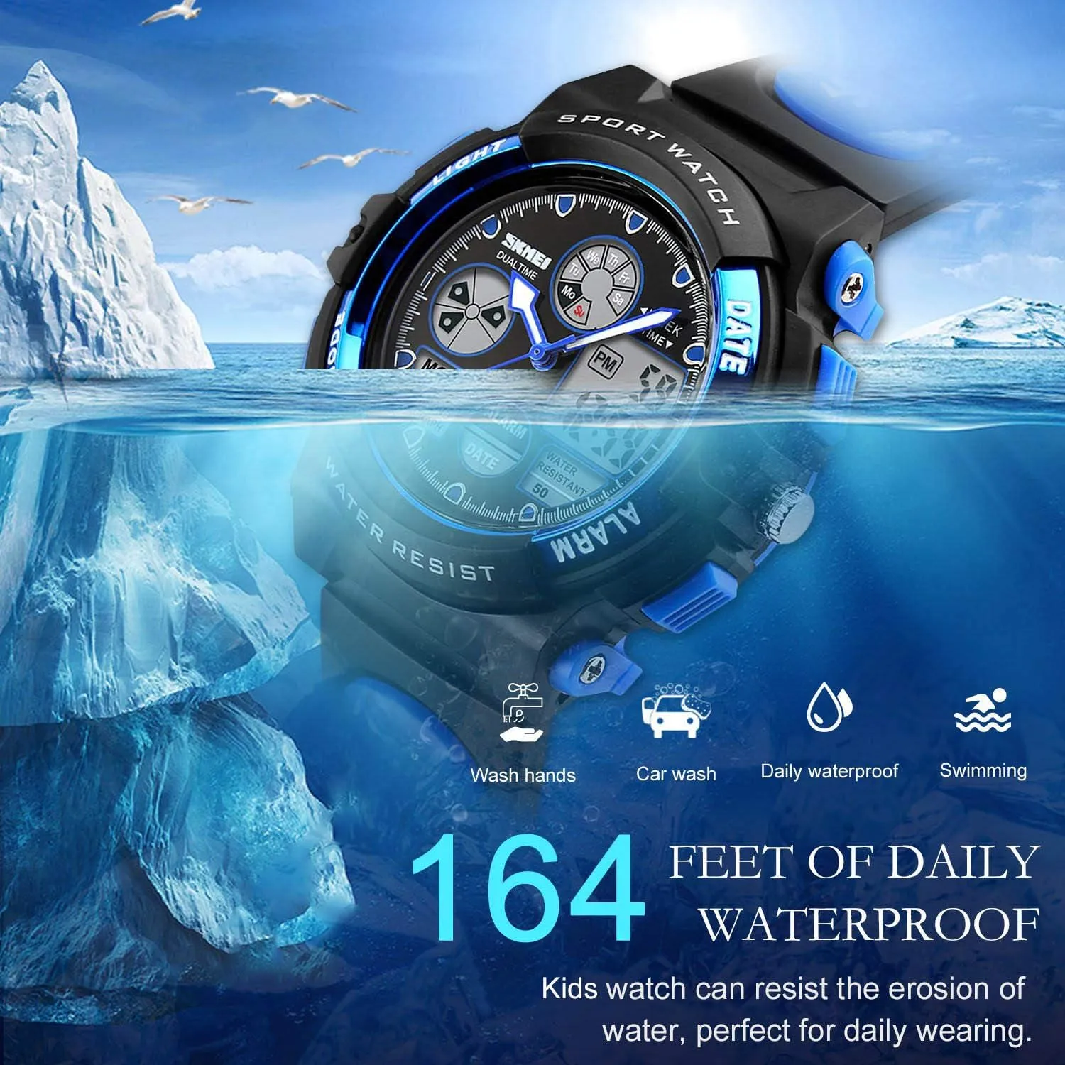 cofuo Kids Digital Sport Watch, Boys Girls Waterproof Sports Outdoor Watches Children Casual Electronic Analog Quartz Wrist Watches with Alarm Stopwatch