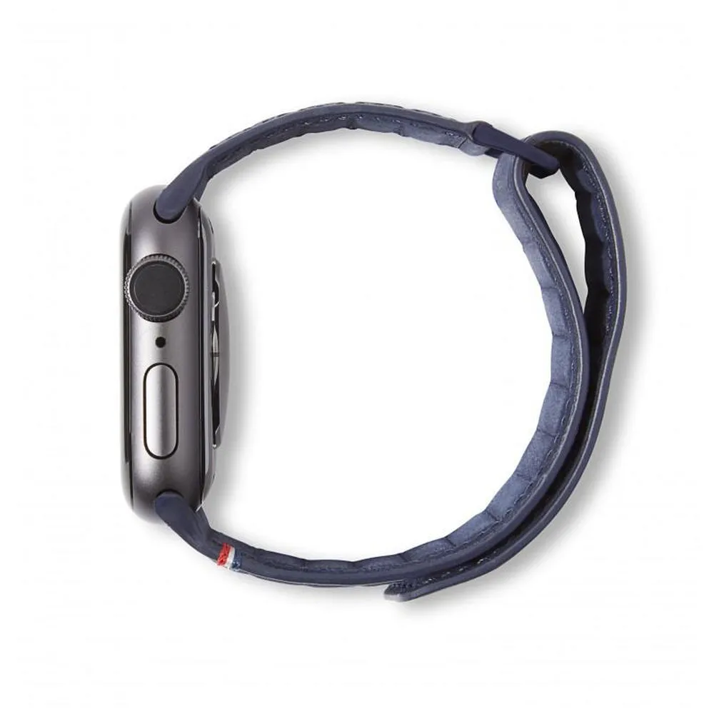 DECODED 38-41mm Leather Magnetic Traction Strap for Apple Watch Series 1-8 & SE - Blue