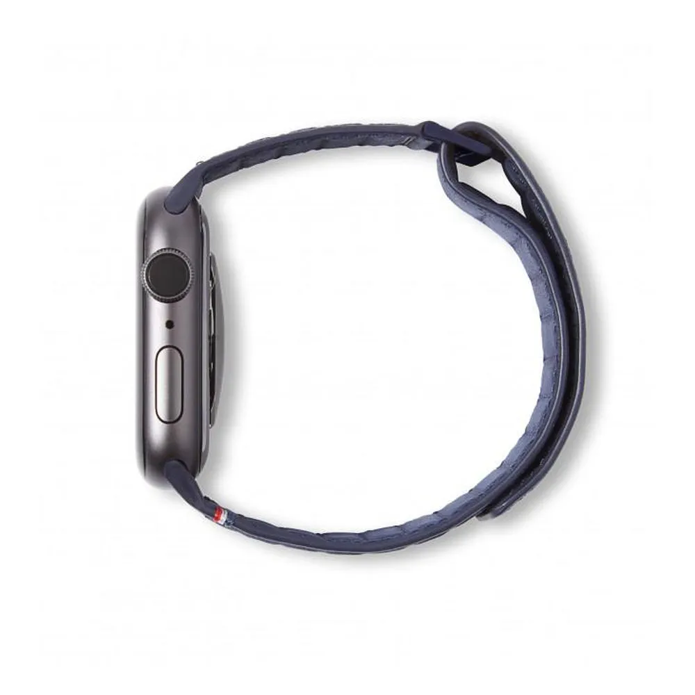 DECODED 42-44mm Leather Magnetic Traction Strap for Apple Watch Series 1-8 & SE - Blue