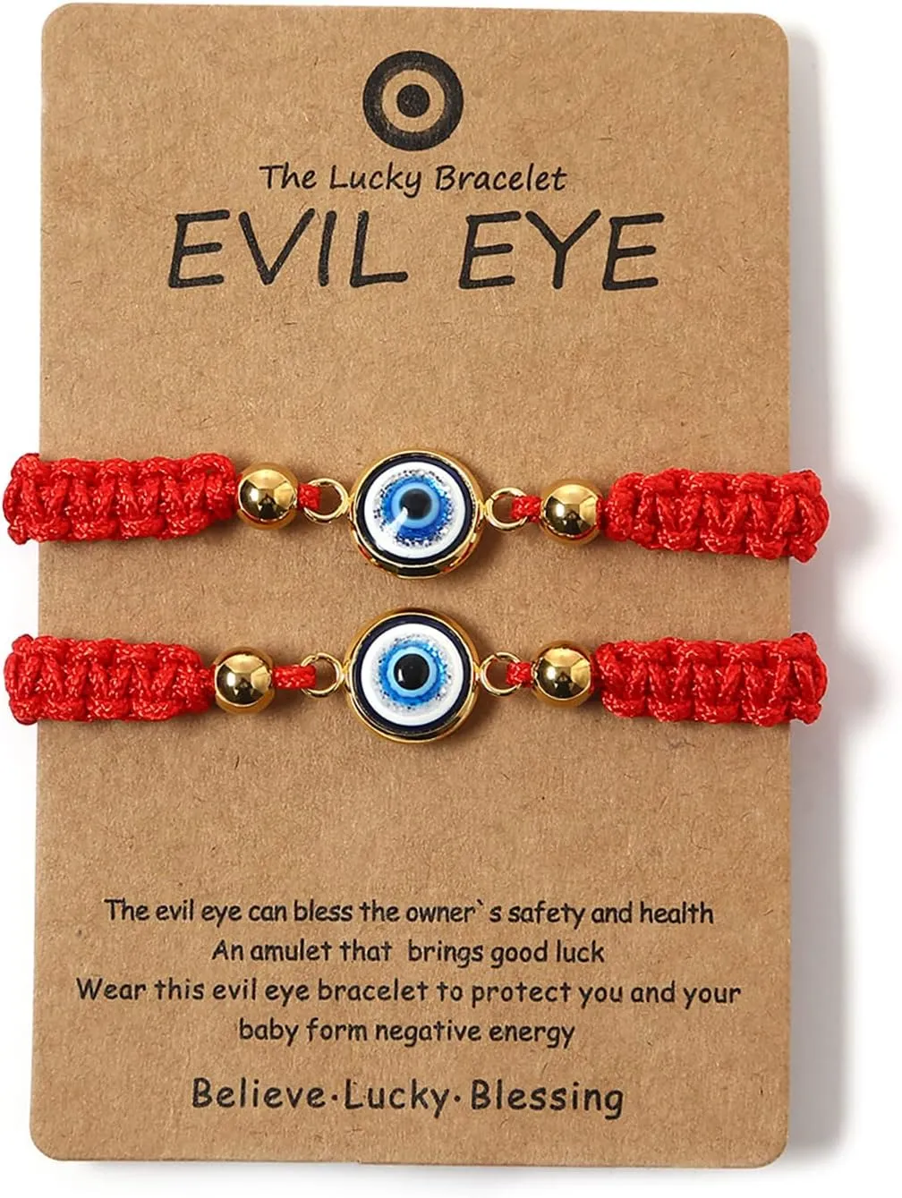 Evil Eye Red Bracelets for Protection - Red String Amulet Adjustable Bracelet For Women Men | Link Knot Lucky Kabbalah Protection Bracelets