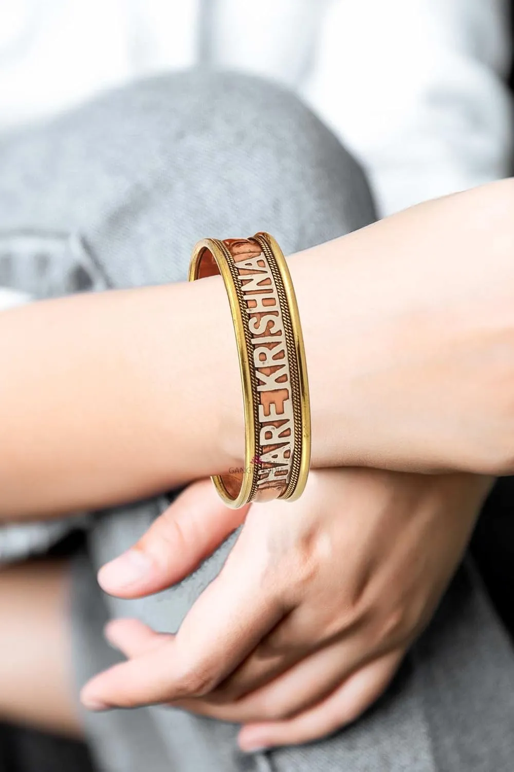 Gangesindia Copper Bracelet Easy Adjustable | Copper Cuff Bracelet Kada for Men & Women.