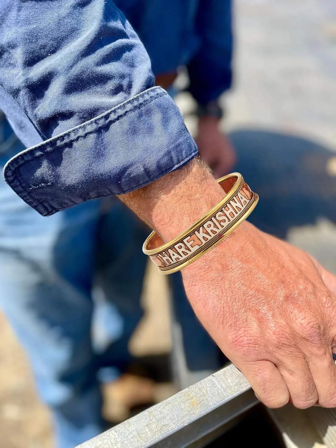 Gangesindia Copper Bracelet Easy Adjustable | Copper Cuff Bracelet Kada for Men & Women.