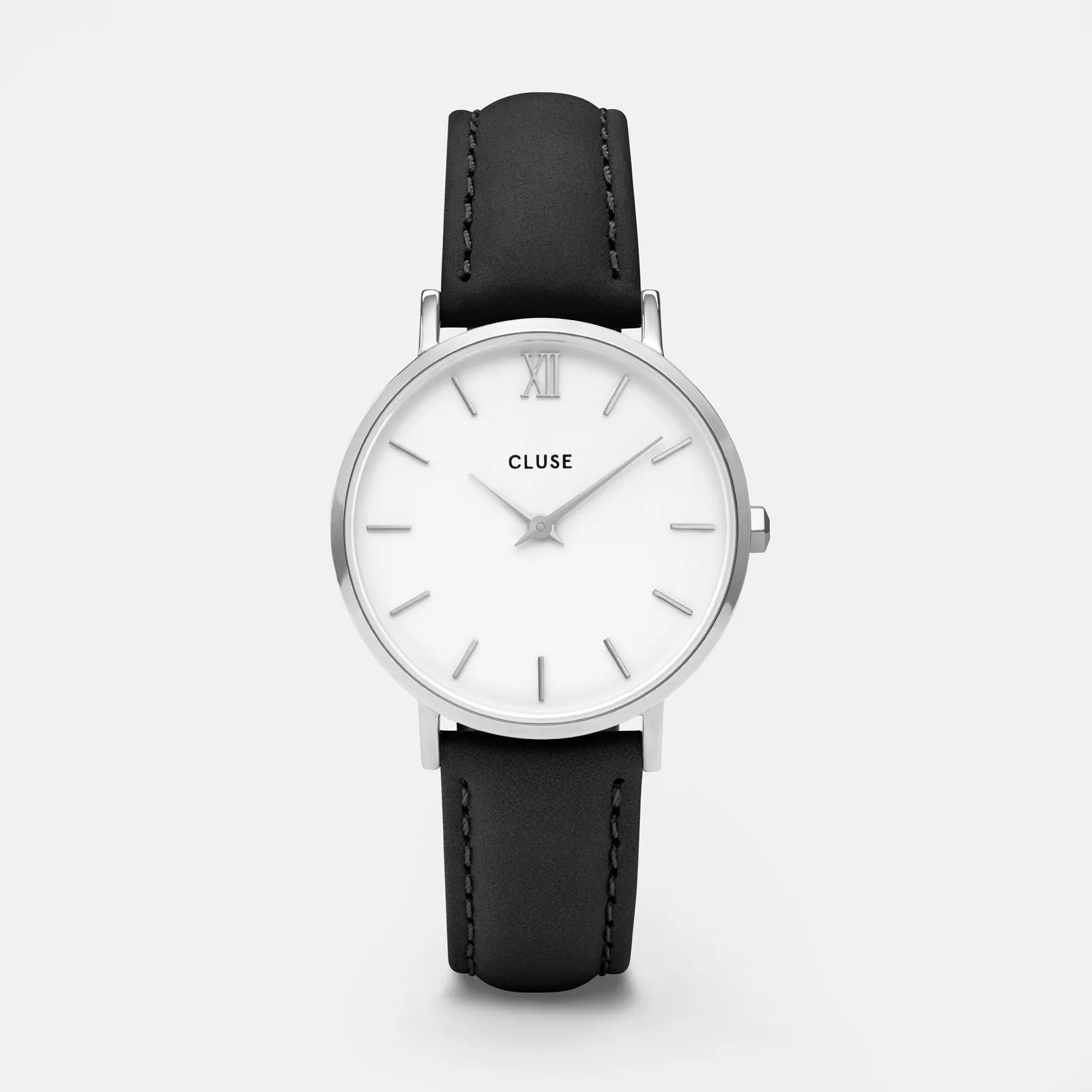 Gift Box Minuit Mesh & Leather Strap Silver Colour