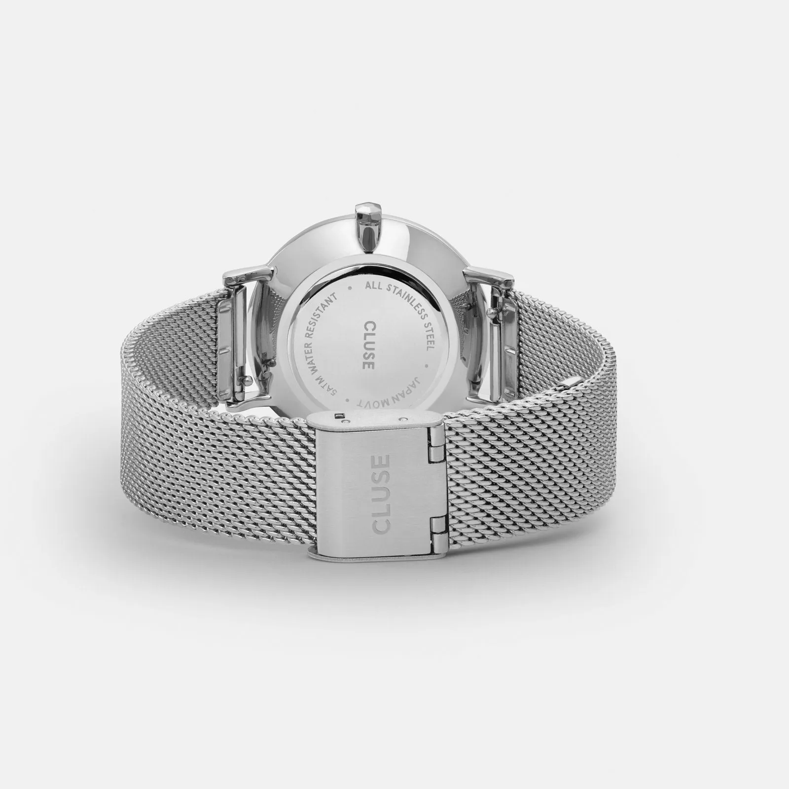 Gift Box Minuit Mesh & Leather Strap Silver Colour