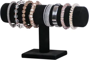Julysky T bar Bracelet Holder,Bracelet Display Stand For Selling,Jewelry Organizer Watch Rack For Show (ALL Black, 1 Tier)