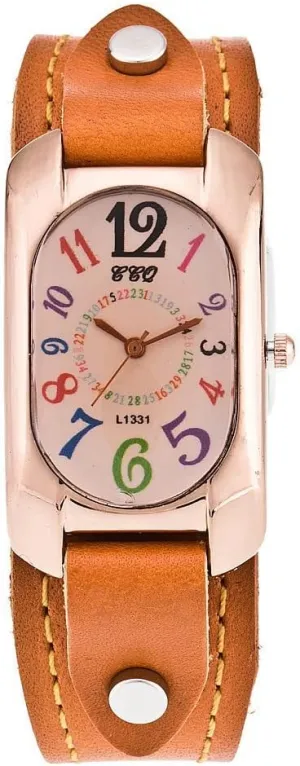 MINILUJIA Women Leather Watches Fashion Gold Square Quartz Simple Casual Vintage Wristwatch with Soft Leather Band for Lady