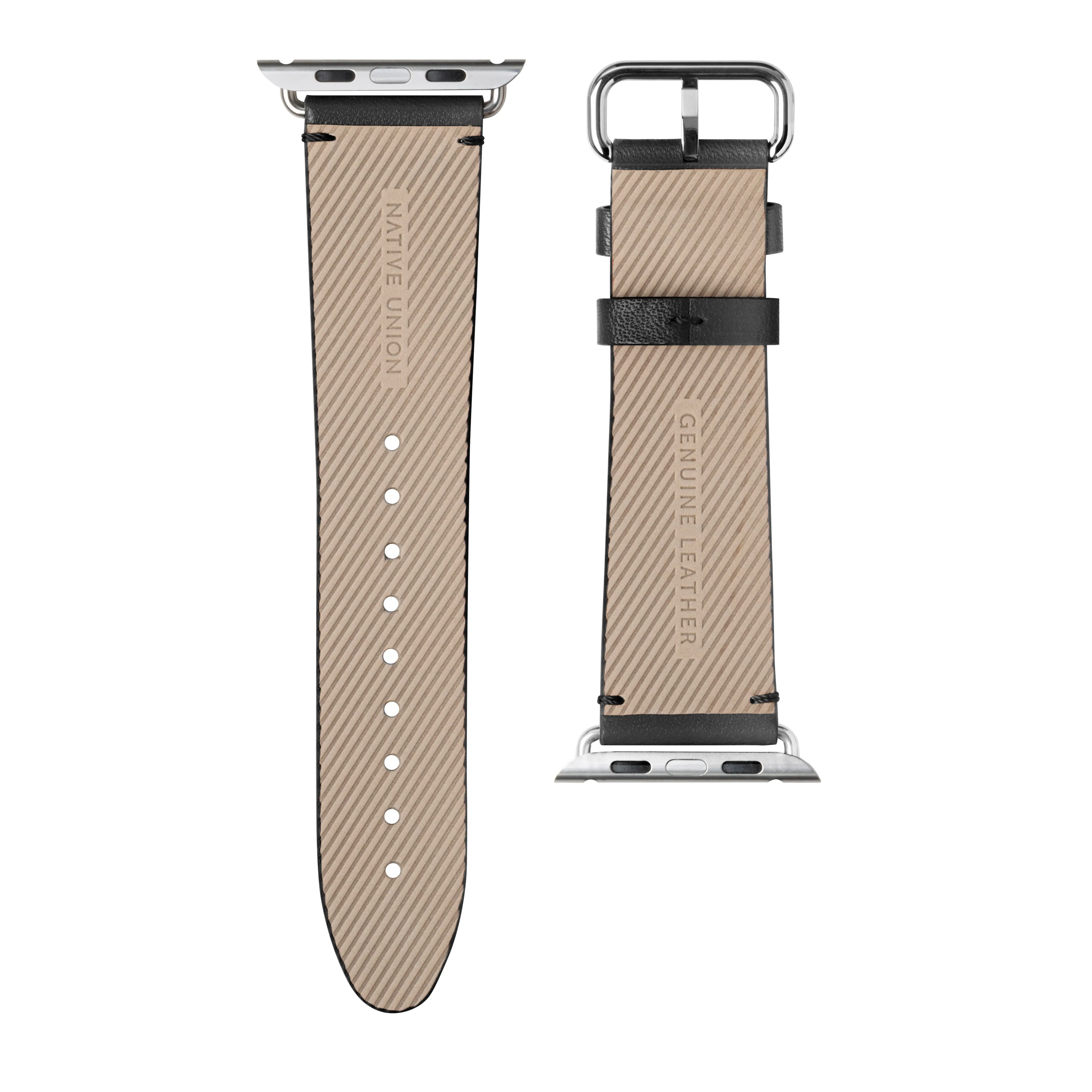 NATIVE UNION Classic Strap for Apple Watch Series 1-8 & SE 38/41mm Genuine Italian Nappa Leather - Black