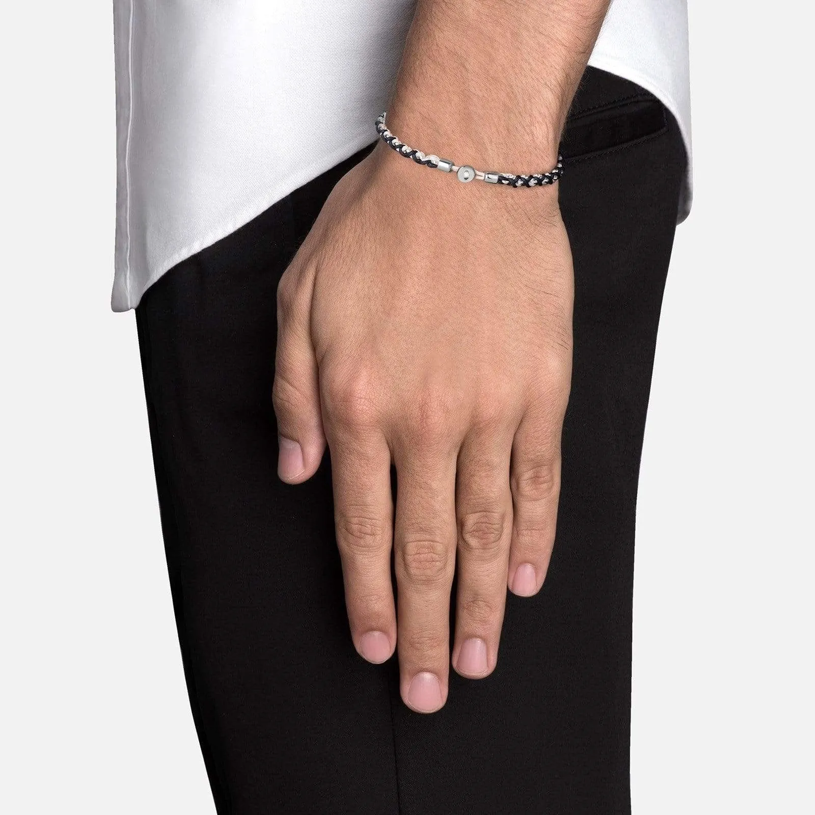 Nexus Chain Bracelet (Navy   Sterling Silver)