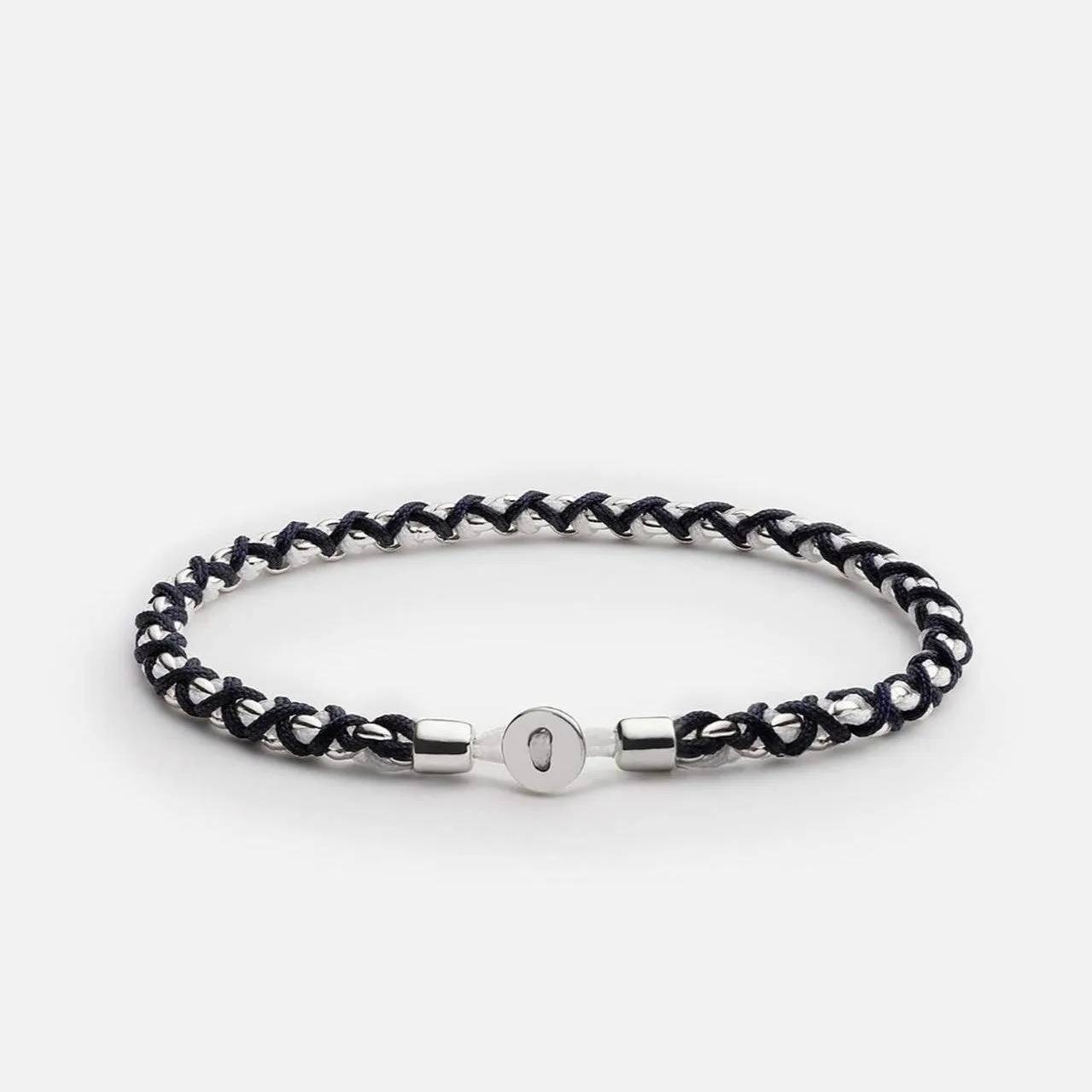 Nexus Chain Bracelet (Navy   Sterling Silver)