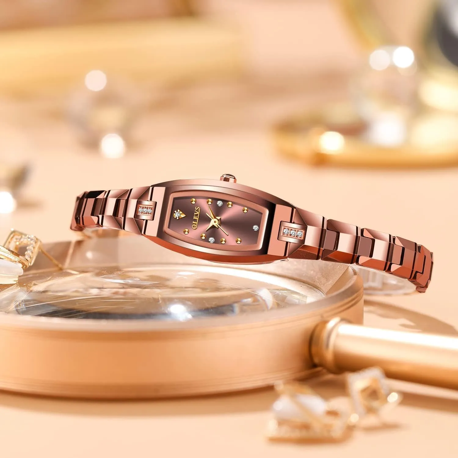 OLEVS Women Watches Rose Gold Quartz Waterproof Small Wrist