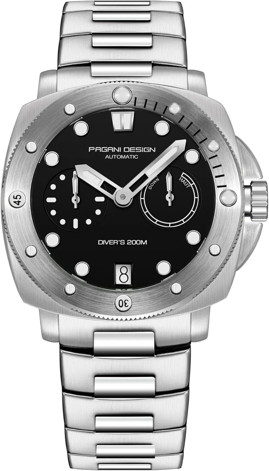 Pagani Design Men's Automatic Mechanical Watch Sports Diving Waterproof Nylon Band Men's Watch Automatic Calendar Sapphire Glass Watch