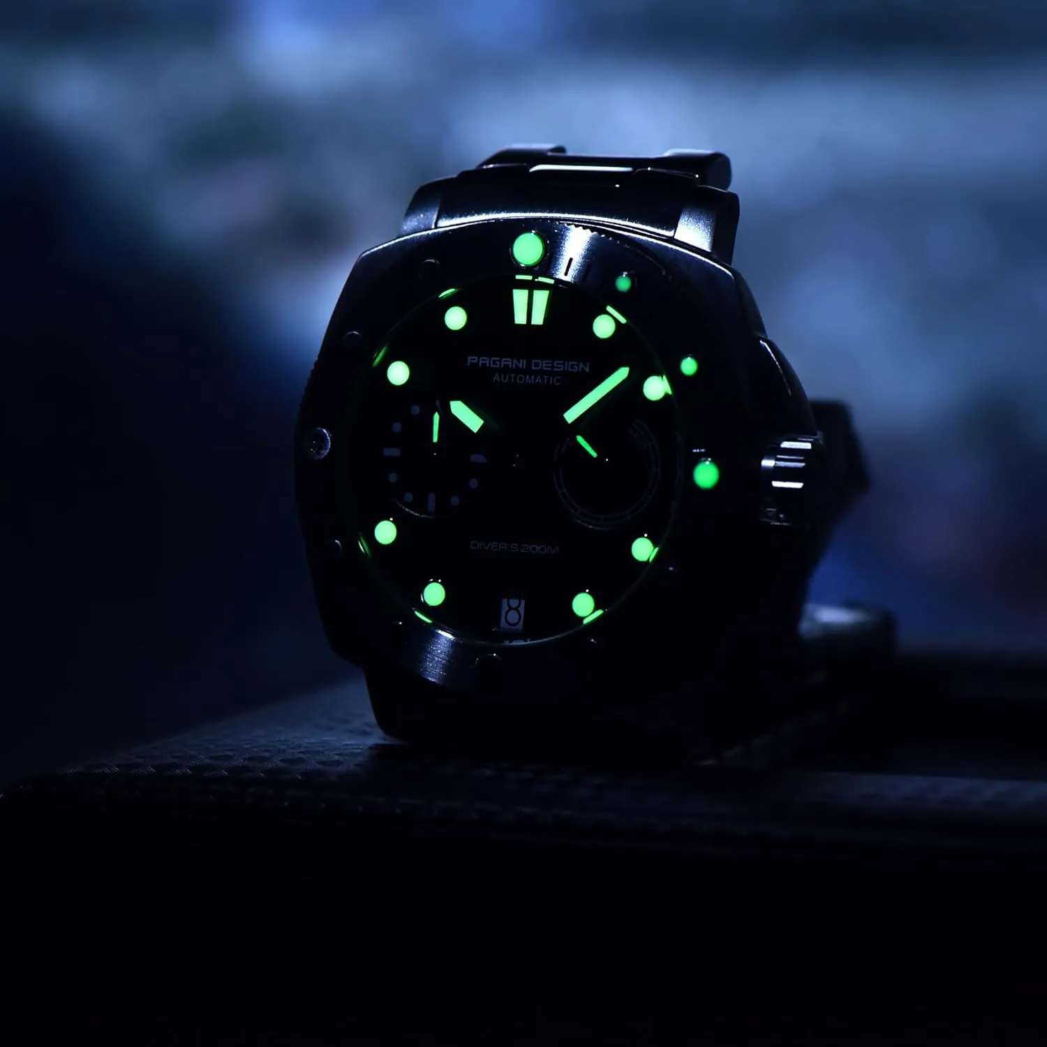 Pagani Design Men's Automatic Mechanical Watch Sports Diving Waterproof Nylon Band Men's Watch Automatic Calendar Sapphire Glass Watch