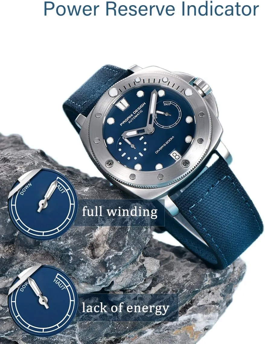 Pagani Design Watches for Men Automatic Mechanical Watch, 200M Waterproof Sapphire Glass Wristwatch, Mens Sports Casual Watch with Nylon Strap