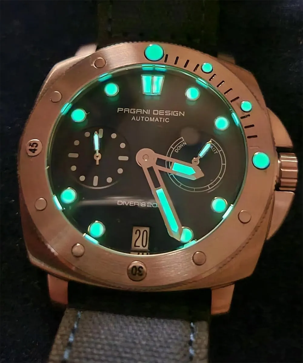 Pagani Design Watches for Men Automatic Mechanical Watch, 200M Waterproof Sapphire Glass Wristwatch, Mens Sports Casual Watch with Nylon Strap