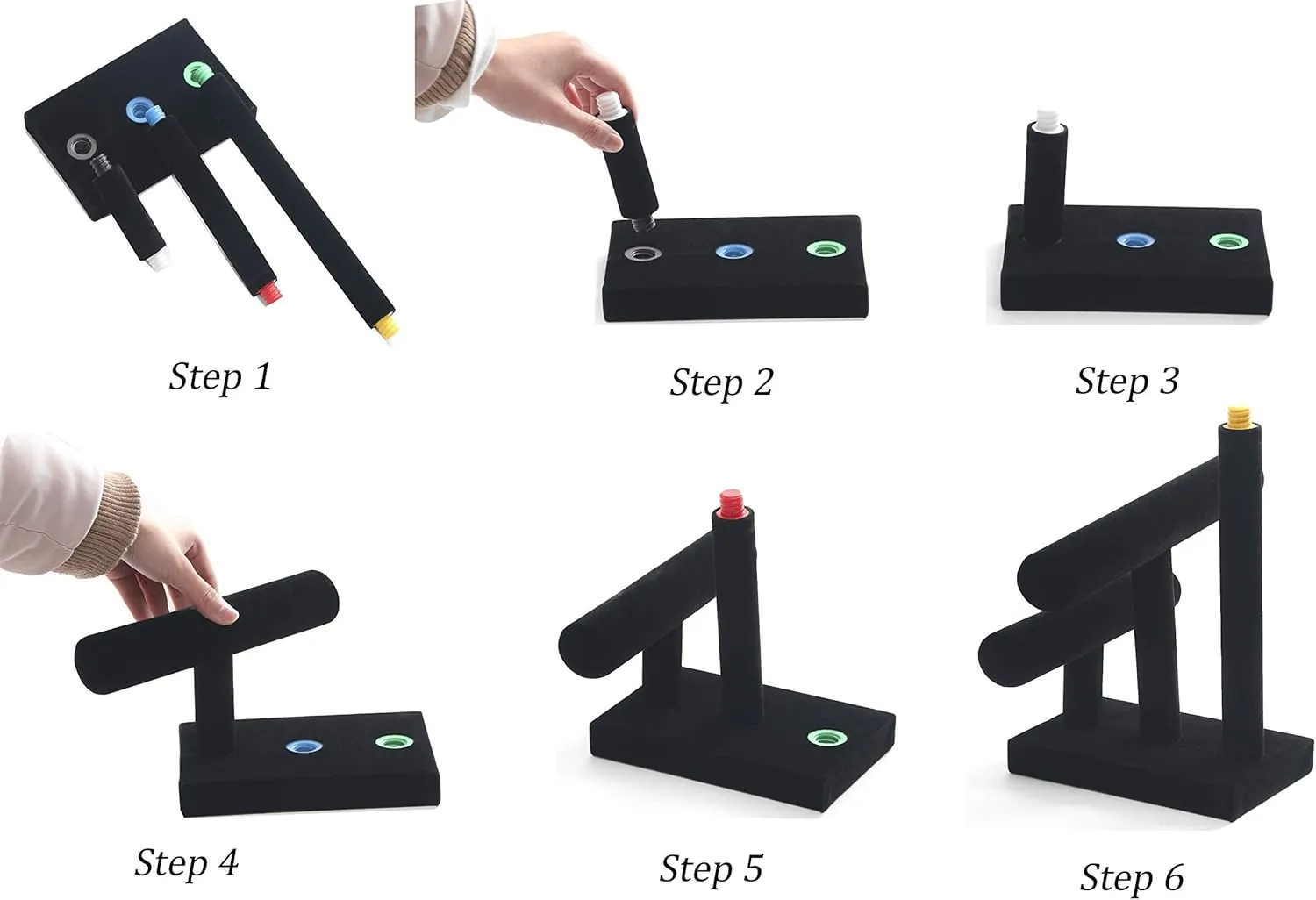 Stratalife Bracelet Holder Stand Jewelry Organizer 3 Tier Jewelry Display for Bracelet Watch Organizer Jewelry Tower for Women (Black Velvet)