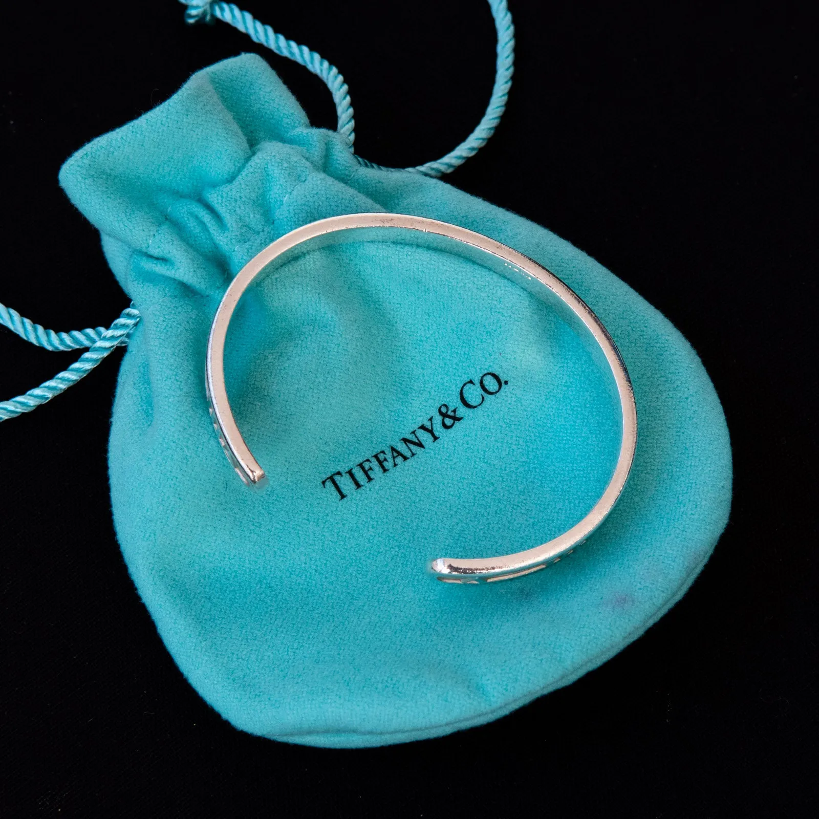 Tiffany and Co Silver Roman Numeral Bangle Bracelet