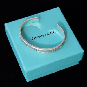 Tiffany and Co Silver Roman Numeral Bangle Bracelet