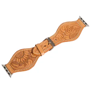 Tooling Leather Rounded Apple Watch Strap  WS101